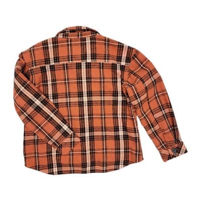 Gianni Bini GB Girls size XL Red Orange Plaid Flannel Shirt Jacket Shacket - Thumbnail 2