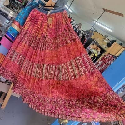 St. John's Bay Womens Y2K Boho Native Tiered Long Festival Maxi Skirt Size 8P - Thumbnail 3