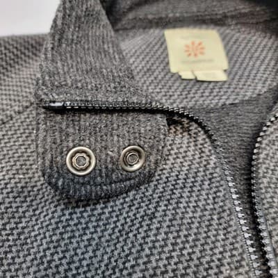 ROYAL ROBBINS Women's LG Grey Knit Jacket 2 Way Zipper Snap Pockets Cuffs Collar - Thumbnail 7