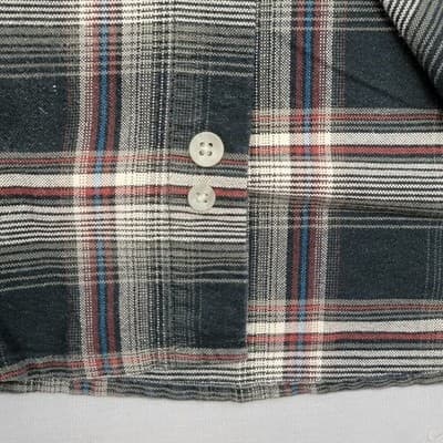 Wrangler Men's TwentyX Size Large Plaid Long Sleeve Button Down Cotton Shirt - Thumbnail 5