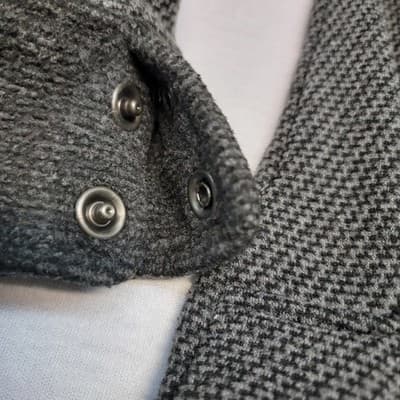 ROYAL ROBBINS Women's LG Grey Knit Jacket 2 Way Zipper Snap Pockets Cuffs Collar - Thumbnail 8