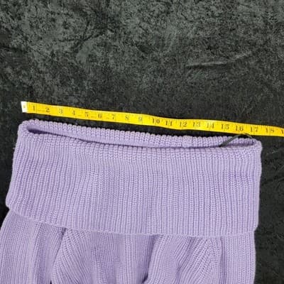 Forever 21 Womens Lavender Cowl Neck Off Shoulder Cropped Sweater Cable Knit MED - Thumbnail 7