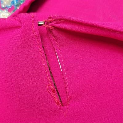 Women's Fuchsia Vintage Sari Palace Kurti Tunic Embellished Size 46 - Thumbnail 13