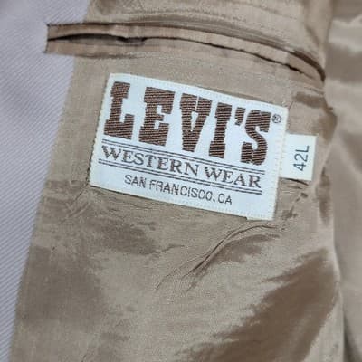 Vintage Levis Western Wear Blazer Mens Beige Sport Coat Size 42L - Thumbnail 12
