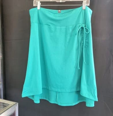 The North Face Womens XL Teal Green Ruched Side Drawstring High Low Active Skirt - Thumbnail 3