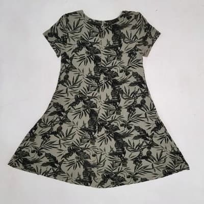 Old Navy Women's M Green Floral Y2K Dress Cute And Comfy Rayon Spandex Knit - Thumbnail 10