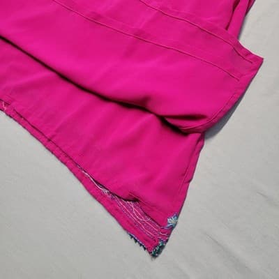 Women's Fuchsia Vintage Sari Palace Kurti Tunic Embellished Size 46 - Thumbnail 14