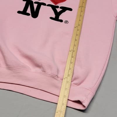 I Heart NY Pink Sweatshirt Large New York Souvenir Soft Comfy Crewneck Cotton - Thumbnail 5