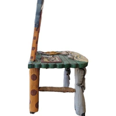 VINTAGE 1997 Creatively Yours Hand Carved Painted Noah’s Ark Toddler Chair 17’’ - Thumbnail 5