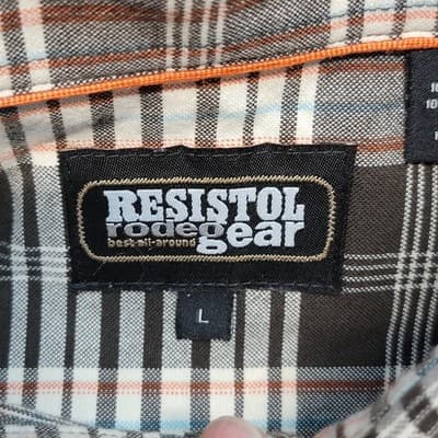 Resistol Rodeo Gear Men's LARGE Long Sleeve Western Cowboy Button Down Shirt - Thumbnail 3