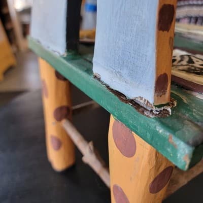 VINTAGE 1997 Creatively Yours Hand Carved Painted Noah’s Ark Toddler Chair 17’’ - Thumbnail 4