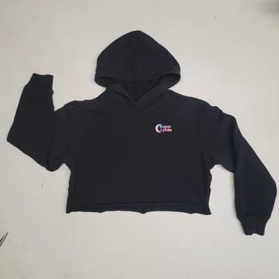 Sugar & Jade Hoodie Black Cropped Sweatshirt Large Be ur true self.