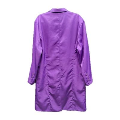 Purple Tuxedo Trench Jacket Heavy Satin Lined Size Unknown 46" PtP 45" Long - Thumbnail 2