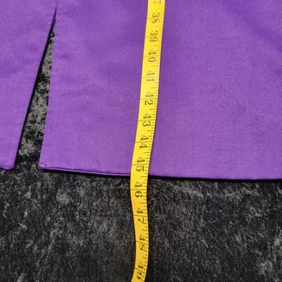 Purple Tuxedo Trench Jacket Heavy Satin Lined Size Unknown 46" PtP 45" Long - Thumbnail 5