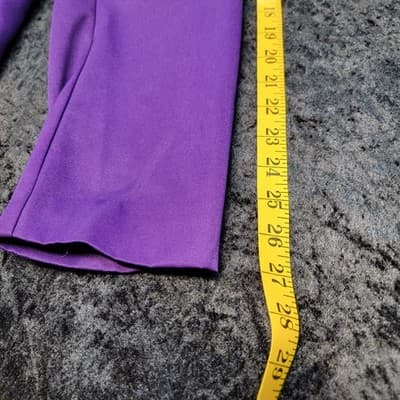 Purple Tuxedo Trench Jacket Heavy Satin Lined Size Unknown 46" PtP 45" Long - Thumbnail 7