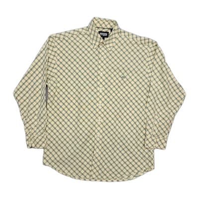 Resistol Rodeo Gear Men's L Long Sleeve Western Button Down Plaid Shirt Yellow