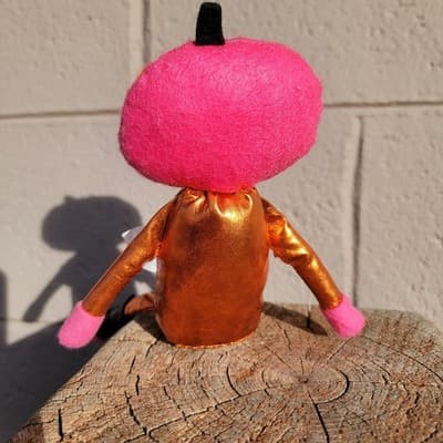 2024 Hyde & Eek 11” Felt “Work Out” Pumpkin Jack Shelf Sitter Figurine - Thumbnail 3