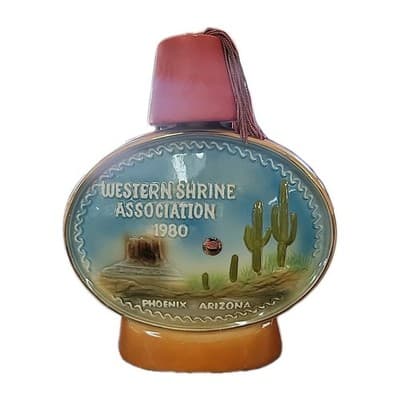 Jim Beam Western Shrine Association 1980 Phx AZ Decanter Tassel Shrinedom Aglow