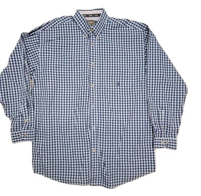 Wrangler TwentyX Men's XL Blue Checked Cowboy Button-Down Long Sleeve Shirt