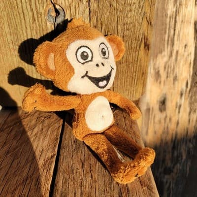 Eco Nugenics Brown Plush Monkey small 7" Curly Tail VINTAGE Collector - Thumbnail 5