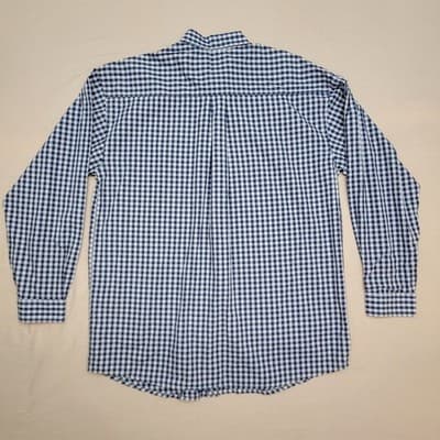 Wrangler TwentyX Men's XL Blue Checked Cowboy Button-Down Long Sleeve Shirt - Thumbnail 2