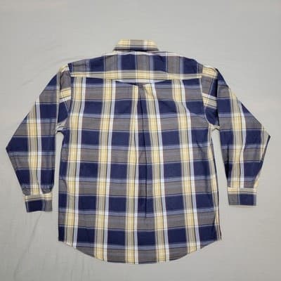 Resistol Rodeo Gear Men's Large Blue Plaid Long Sleeve Button Down Cowboy Shirt - Thumbnail 2