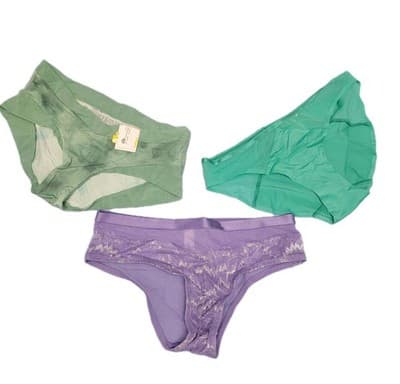 Lot of 3 Amden Women's Luxury Panties New Size Small Briefs Purple Green
