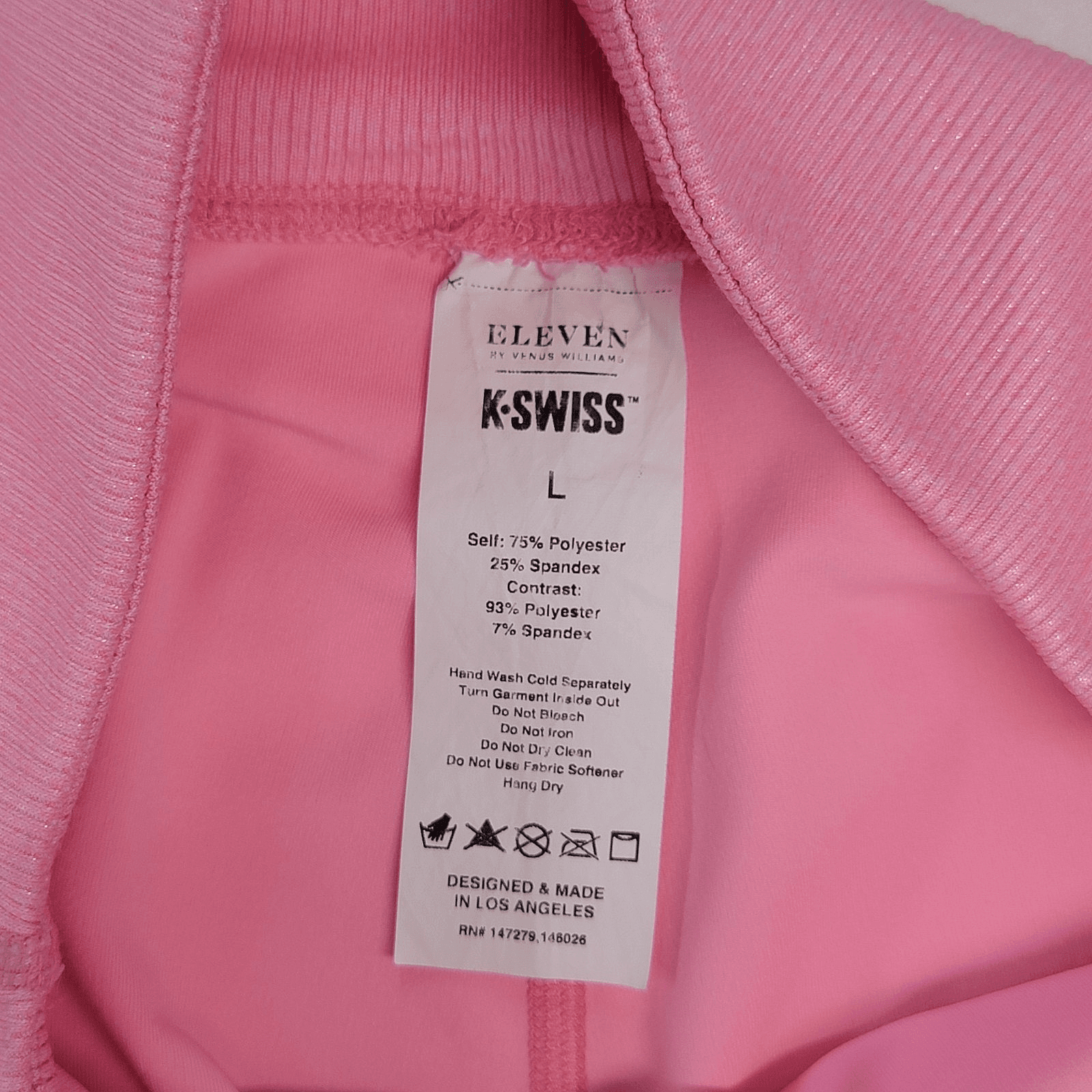 K-Swiss Eleven by Venus Williams Women's LARGE Athletic Capri Pink Leggings - Thumbnail 4