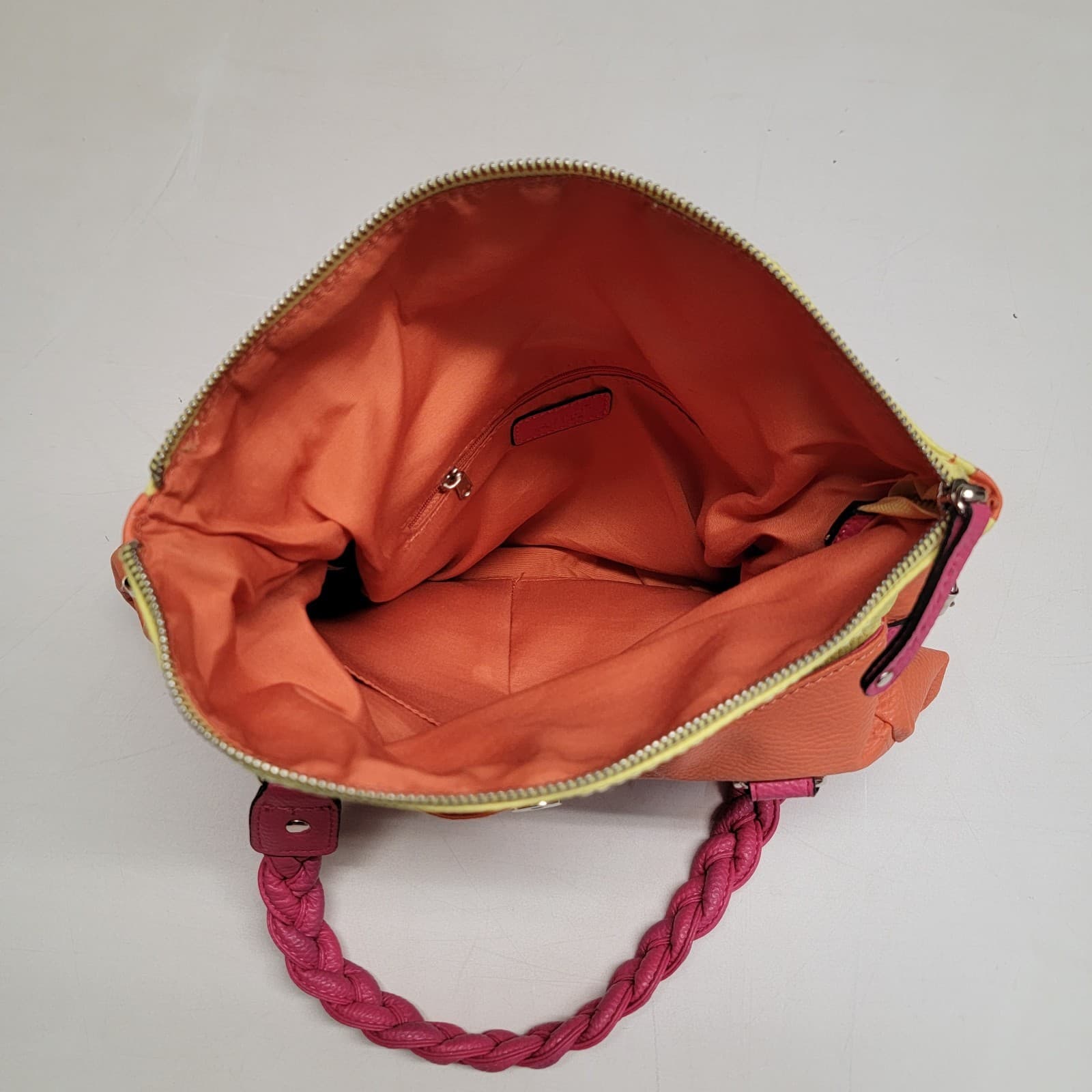 APT 9 Double Braided Handled Bag Delicious Taffy Colors Zippered Tote Closure - Thumbnail 3