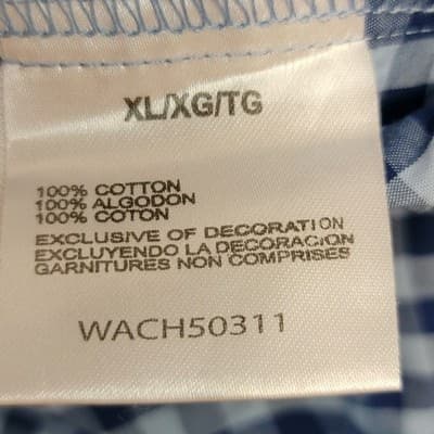 Wrangler TwentyX Men's XL Blue Checked Cowboy Button-Down Long Sleeve Shirt - Thumbnail 5