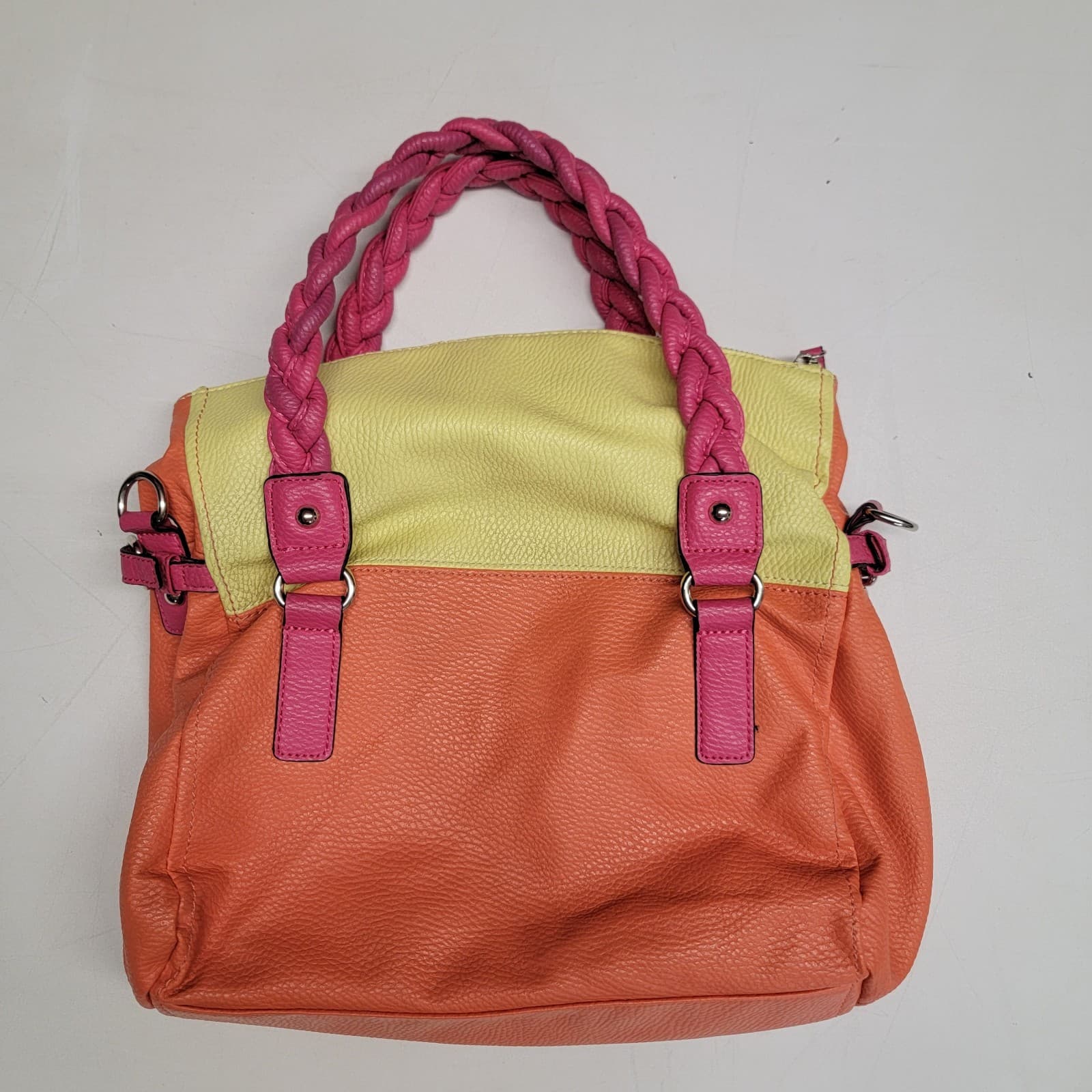 APT 9 Double Braided Handled Bag Delicious Taffy Colors Zippered Tote Closure - Thumbnail 2