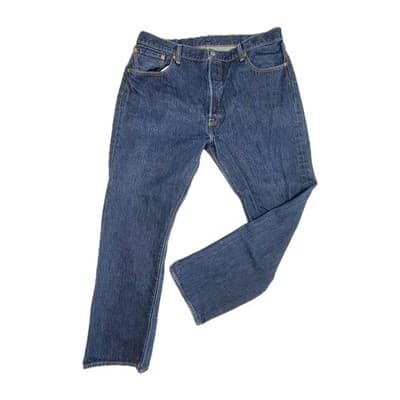 Levi's 501 Original Fit NO STRETCH Mens 40x32 Dark Wash Blue Straight Leg