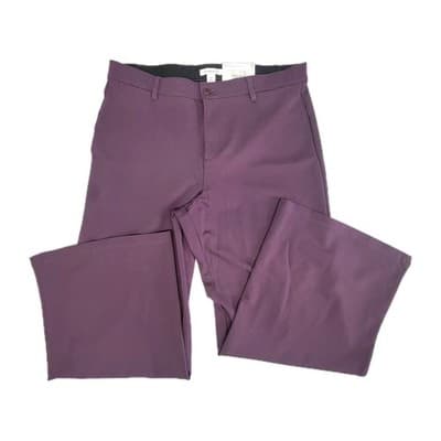 Liz Claiborne Womens Wide Leg 4 Way Stretch Wine Plum Dress Pants Size 18 NWT