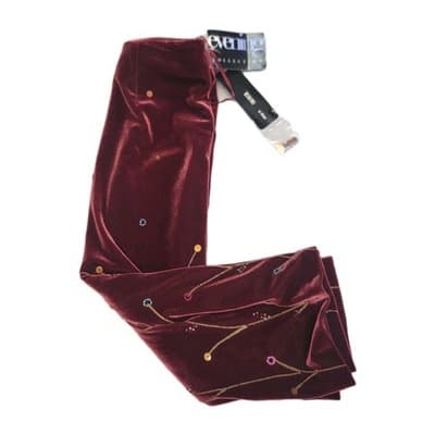 Rimini by Shaw Womens 10 Maroon Velvet Beaded A Line Skirt Gorgeous - Thumbnail 9