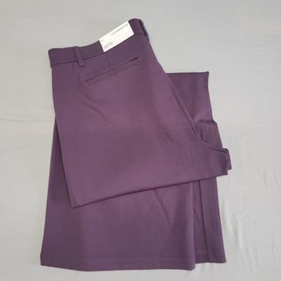 Liz Claiborne Womens Wide Leg 4 Way Stretch Wine Plum Dress Pants Size 18 NWT - Thumbnail 4