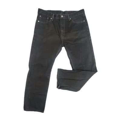 Levis 505 Jeans Mens 40x32 Black Straight Leg Denim Classic Fit Zip Fly NO STRCH