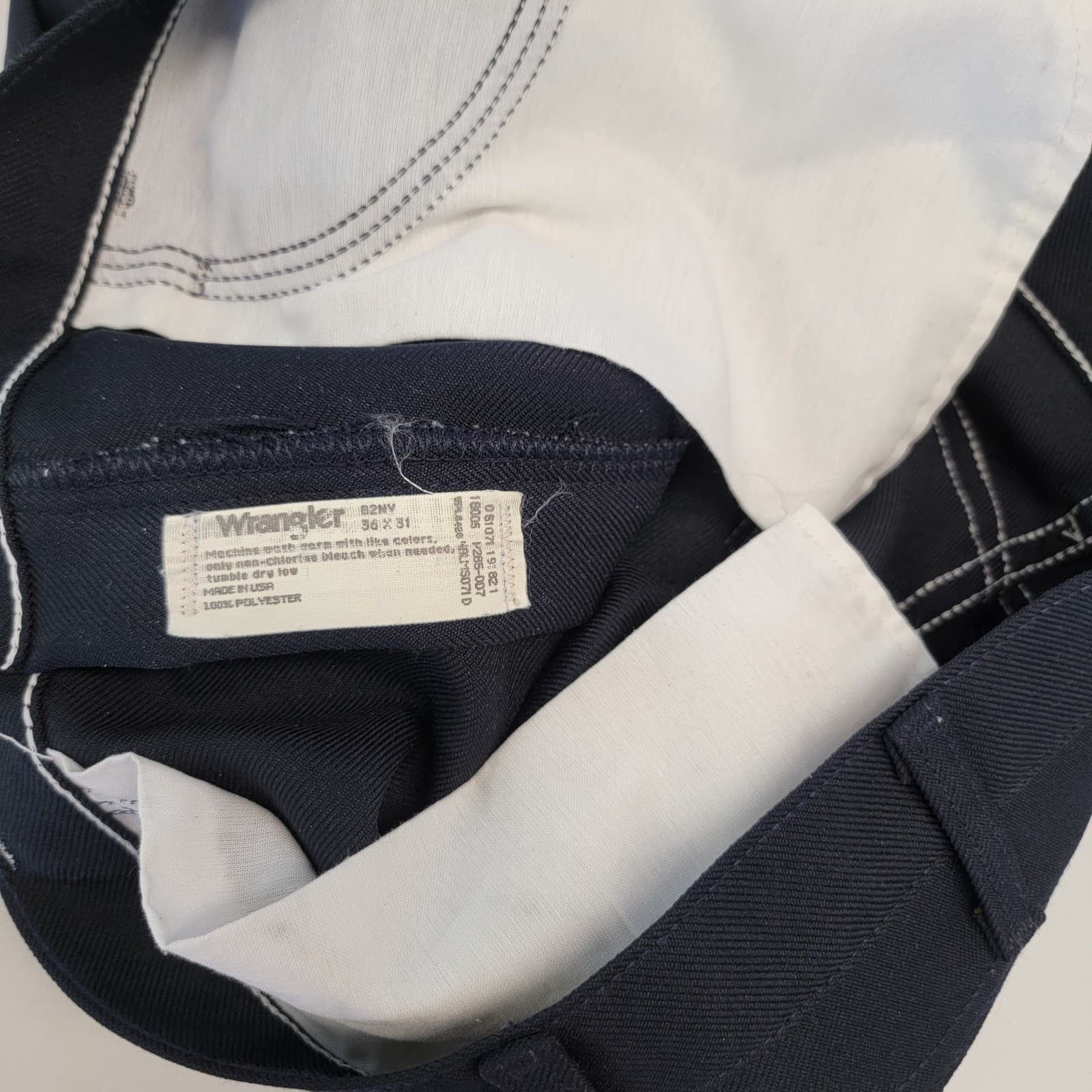 Men's Wrangler® Wrancher Navy 82NV Dress Pants Boot Cut 34x31 Pre-Owned. - Thumbnail 2