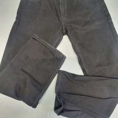 Levis 505 Jeans Mens 40x32 Black Straight Leg Denim Classic Fit Zip Fly NO STRCH - Thumbnail 4