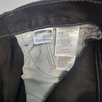 Levis 505 Jeans Mens 40x32 Black Straight Leg Denim Classic Fit Zip Fly NO STRCH - Thumbnail 5