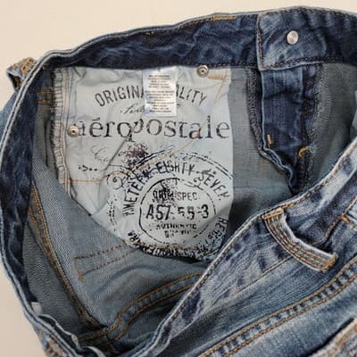 Aeropostale Distressed Denim Shorts Great Condition Low Rise Side Split - Thumbnail 8