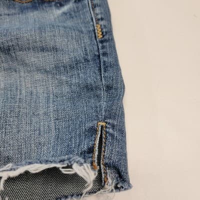 Aeropostale Distressed Denim Shorts Great Condition Low Rise Side Split - Thumbnail 2