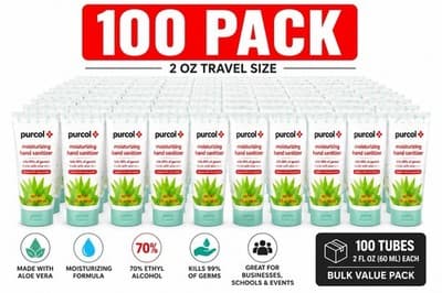 100 Ct. Hand Sanitizer 2 Oz. Gel. Offices, Schools, Events- Bulk Quantity
