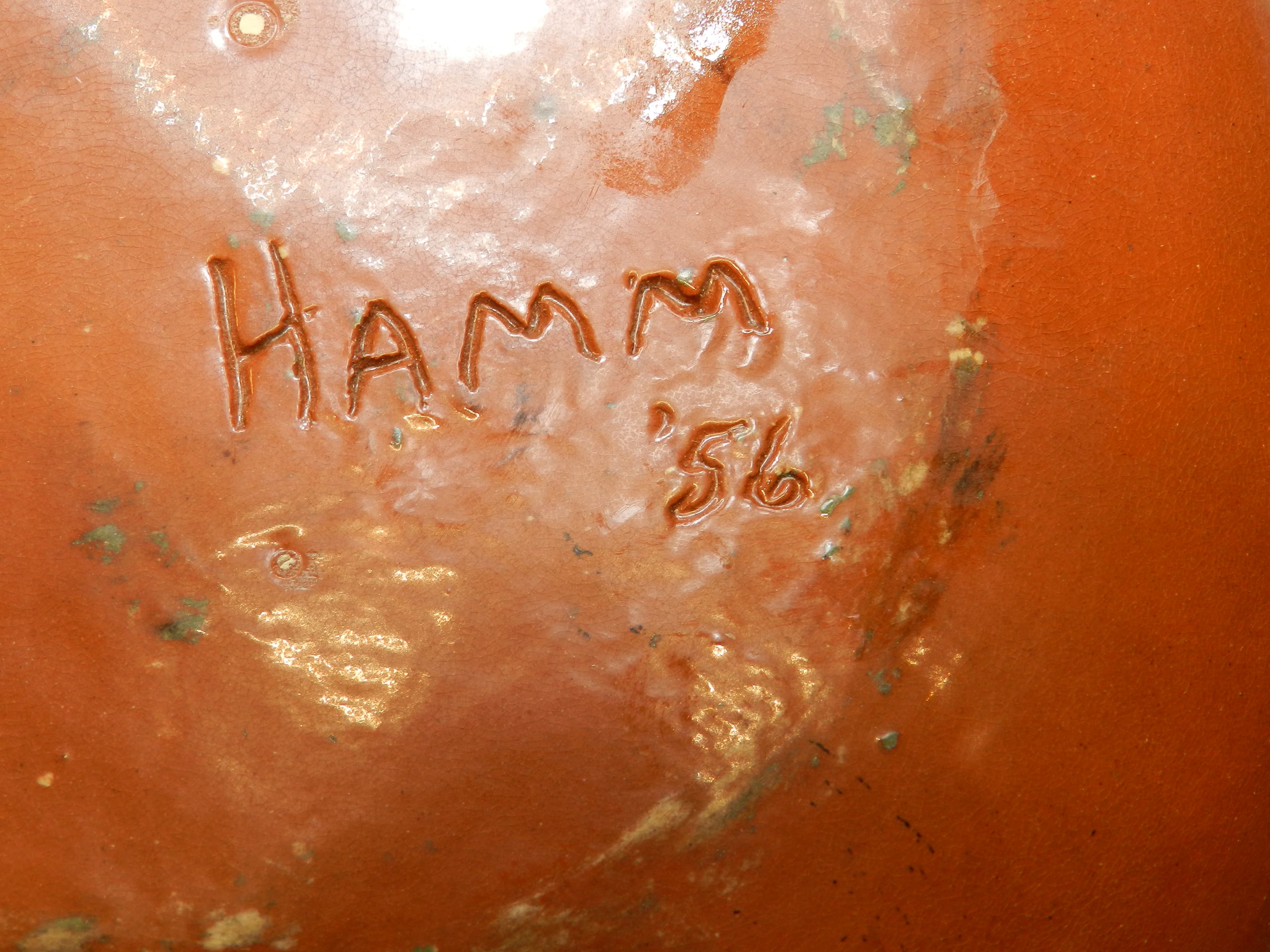 Hopi-styled Polychrome Bowl/Plate Turquoise Thunderbird Design Hamm 1954 (O23S) - Thumbnail 2