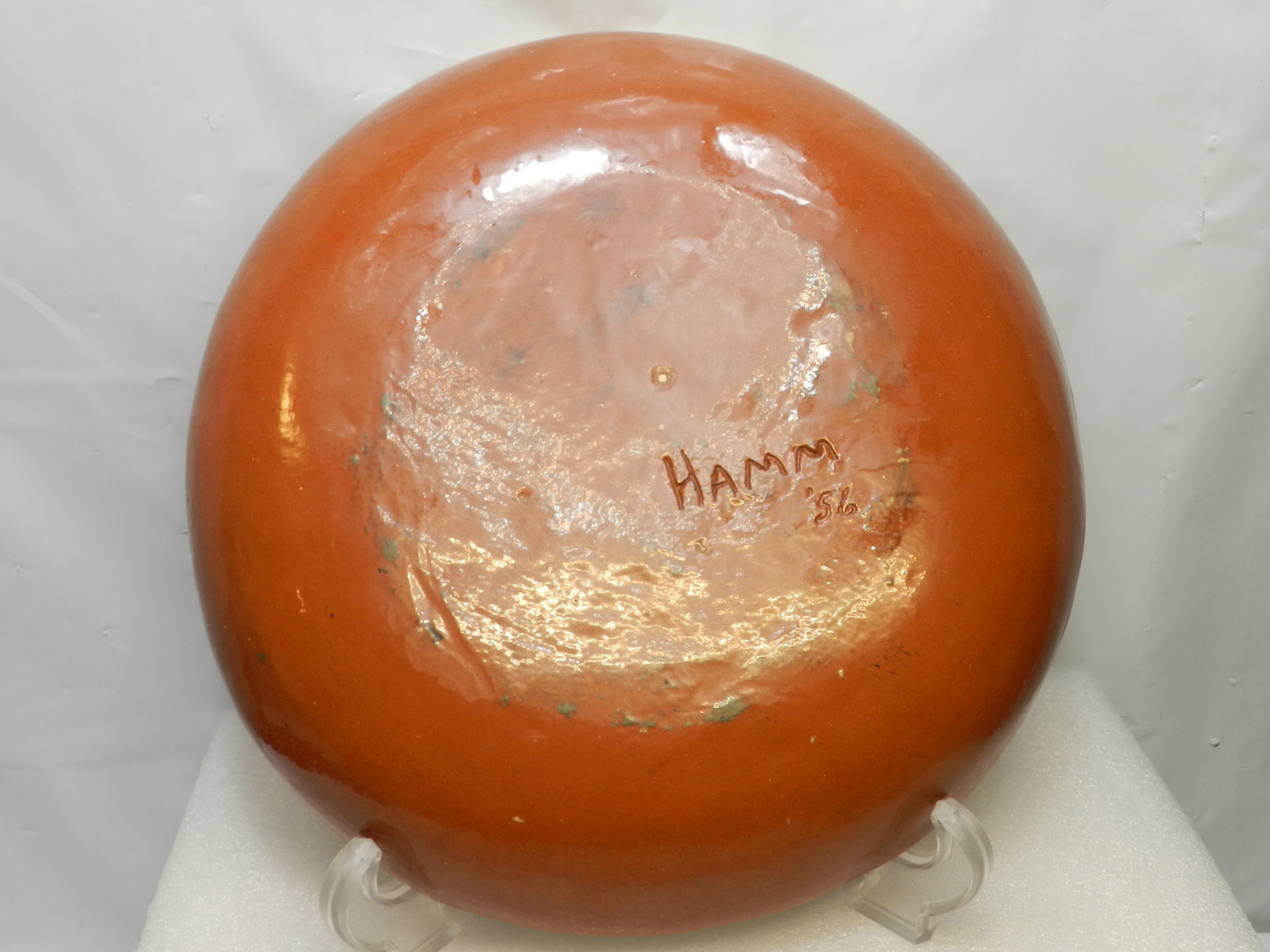 Hopi-styled Polychrome Bowl/Plate Turquoise Thunderbird Design Hamm 1954 (O23S) - Thumbnail 8