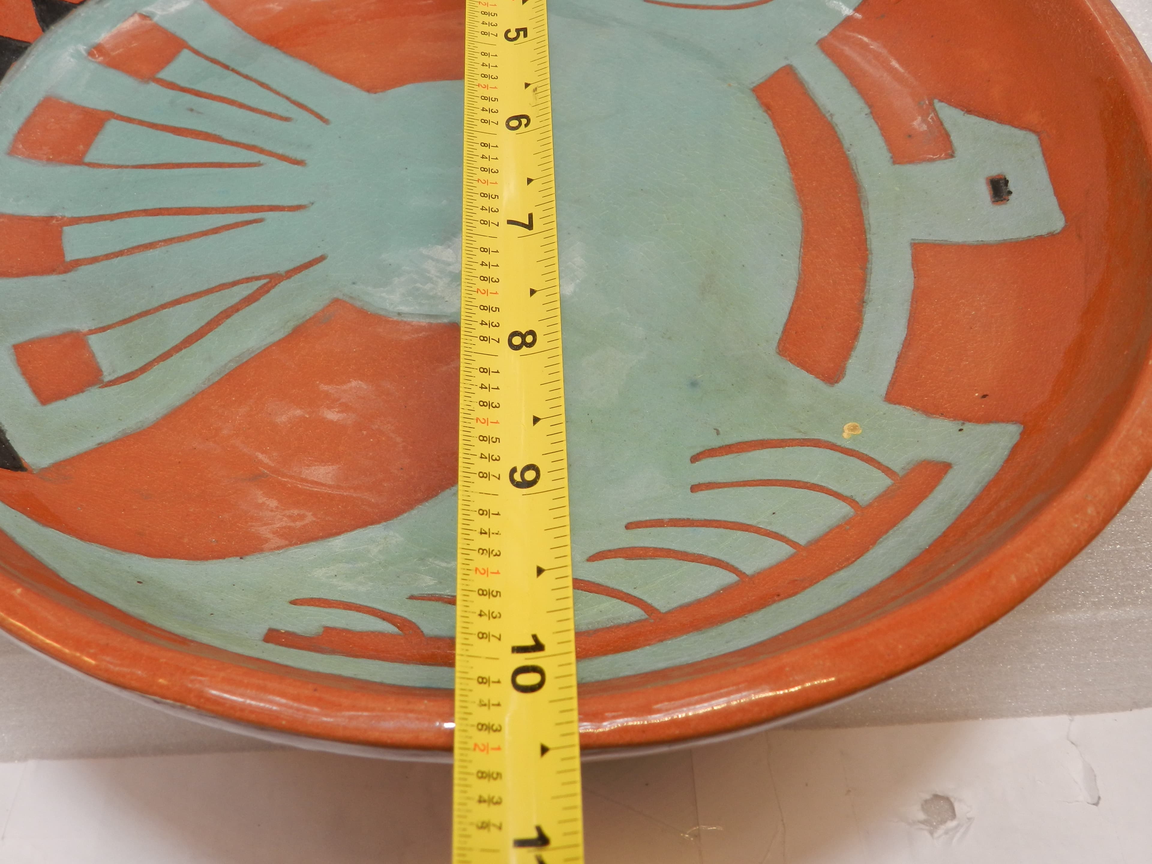 Hopi-styled Polychrome Bowl/Plate Turquoise Thunderbird Design Hamm 1954 (O23S) - Thumbnail 10