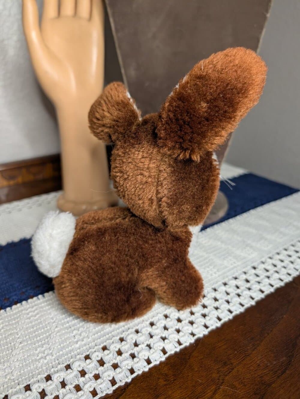 1977 Russ Berrie & Co Inc Bunny Rabbit Brown White Beanie Plush - Thumbnail 9