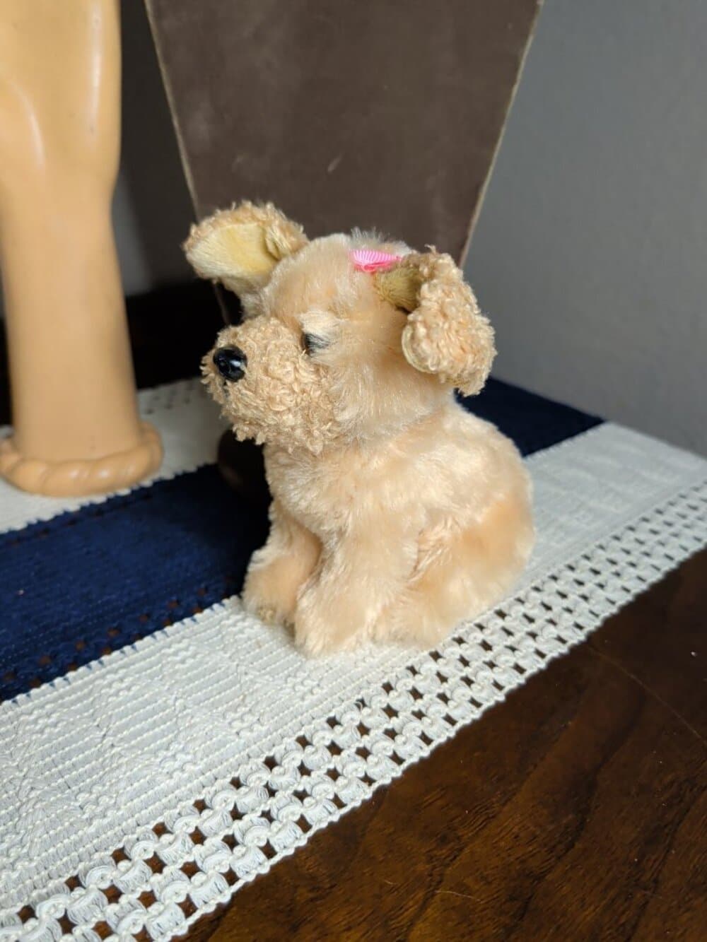 Adorable Our Generation Fluffy Sitting Puppy Dog Pink Bow Battat - Thumbnail 3
