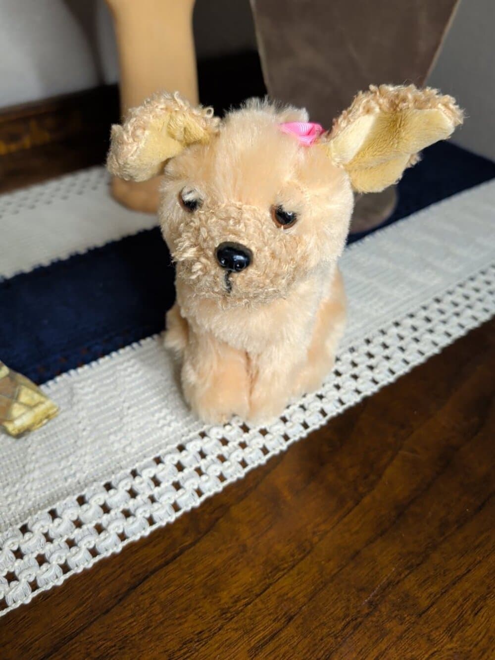 Adorable Our Generation Fluffy Sitting Puppy Dog Pink Bow Battat - Thumbnail 2
