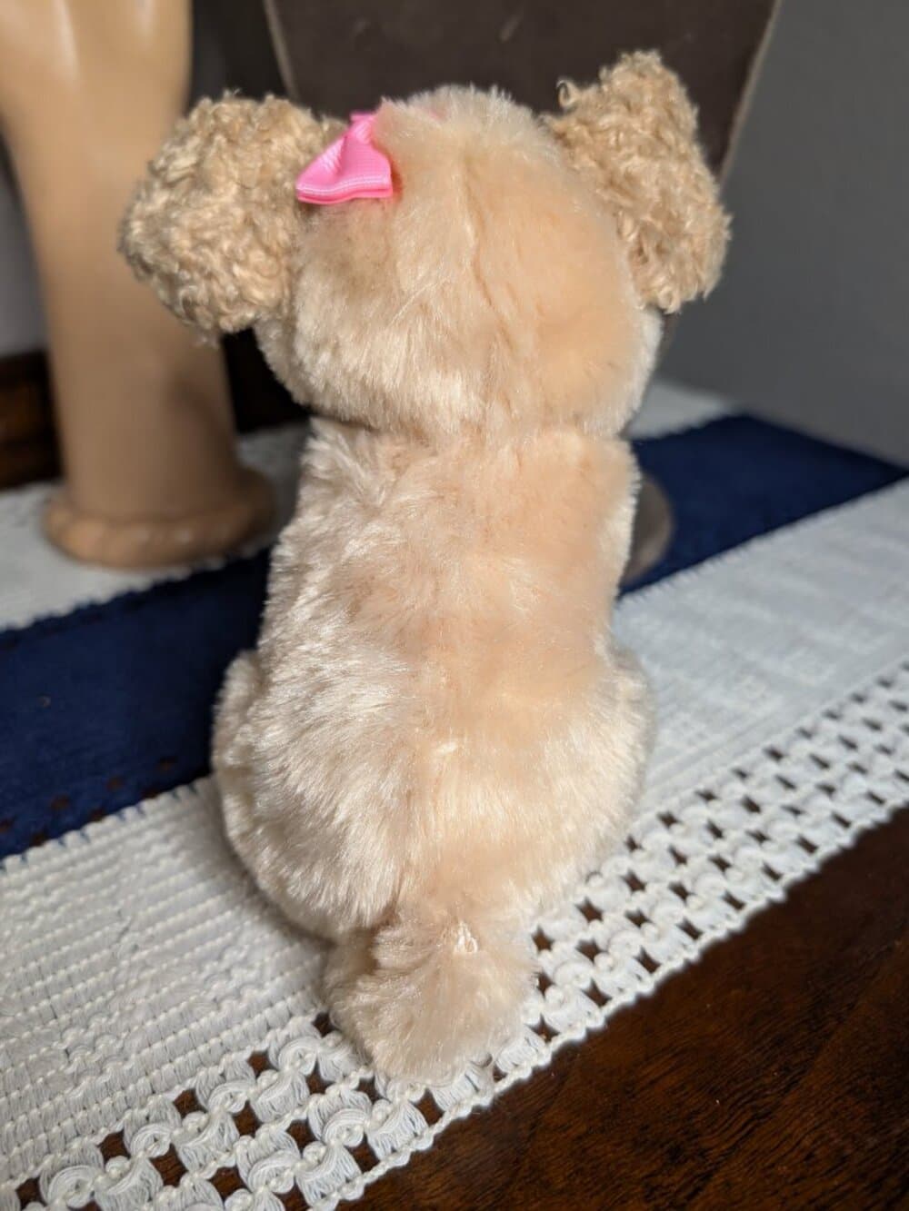 Adorable Our Generation Fluffy Sitting Puppy Dog Pink Bow Battat - Thumbnail 13