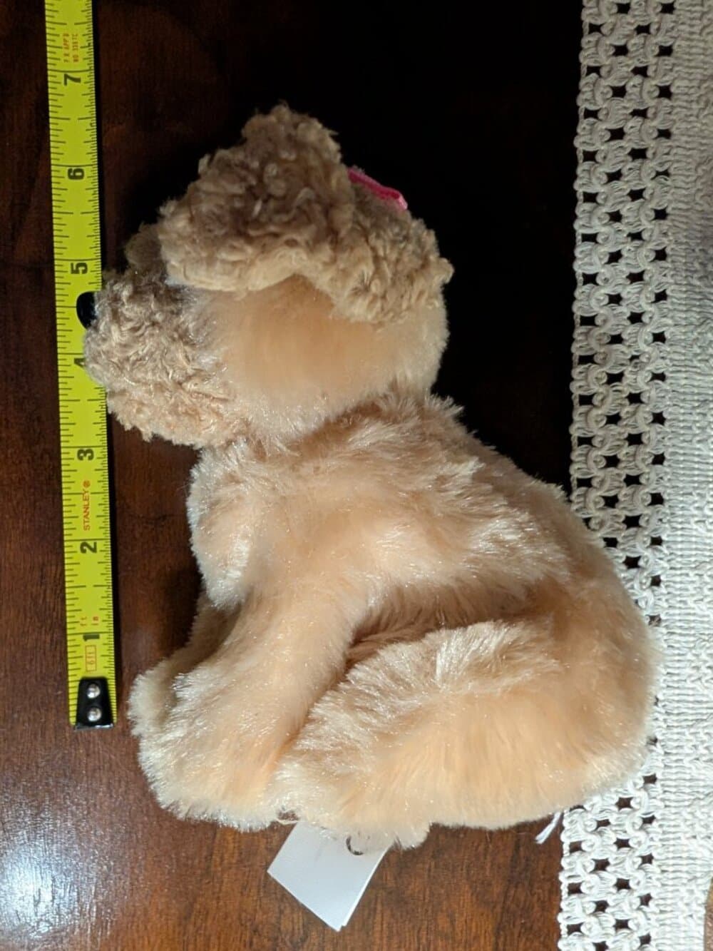 Adorable Our Generation Fluffy Sitting Puppy Dog Pink Bow Battat - Thumbnail 17